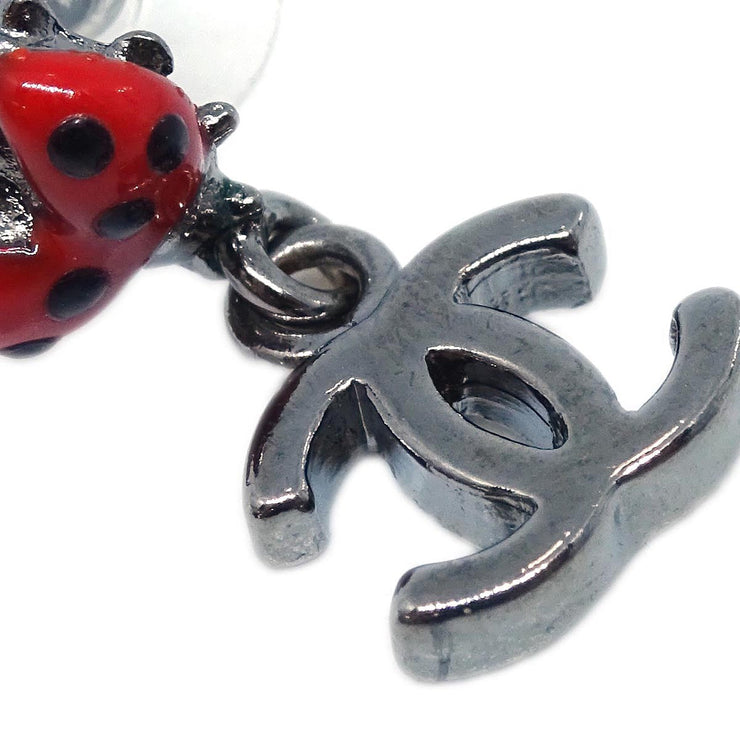 Chanel CC Silver Dangle Piercing Earrings 06P