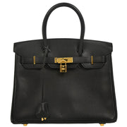 Hermes 2003 Black Ardennes Birkin 30 Handbag