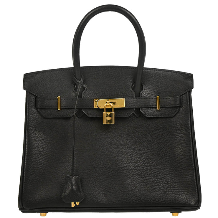 Hermes 2003 Black Ardennes Birkin 30 Handbag
