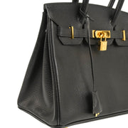 Hermes 2003 Black Ardennes Birkin 30 Handbag