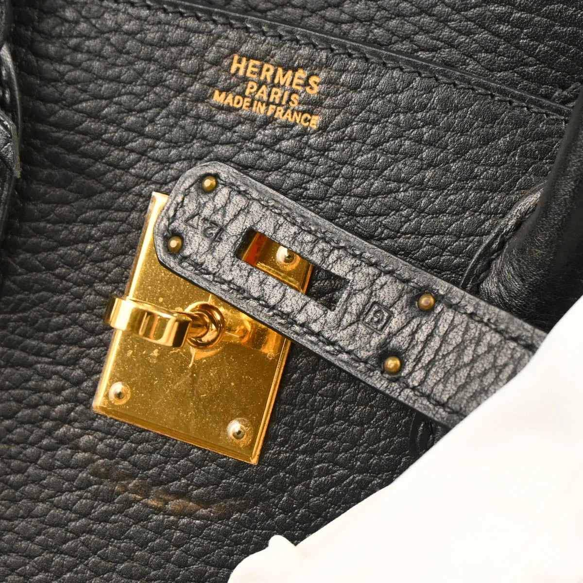 Hermes 2003 Black Ardennes Birkin 30 Handbag