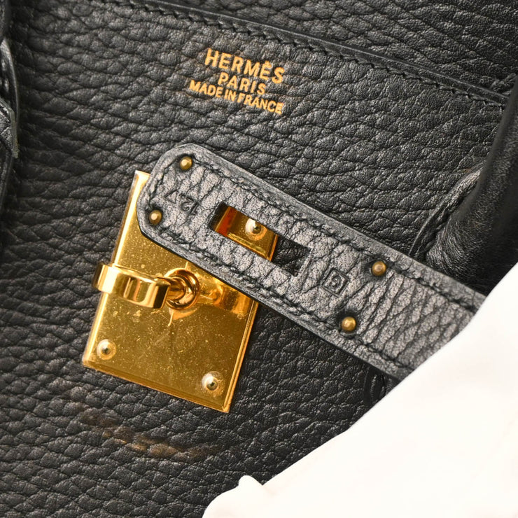 Hermes 2003 Black Ardennes Birkin 30 Handbag
