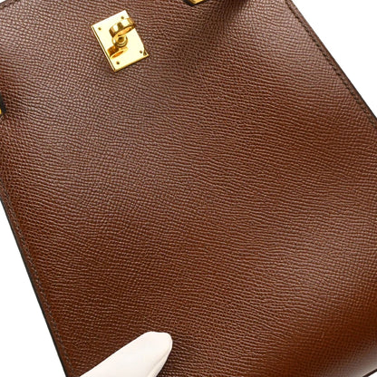 Hermes 1989 Marron Fonce Courchevel Kelly Sport PM Shoulder Bag