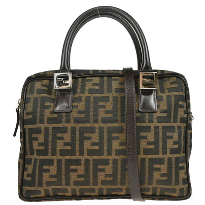Fendi 1990s Brown Zucca 2way Shoulder Handbag