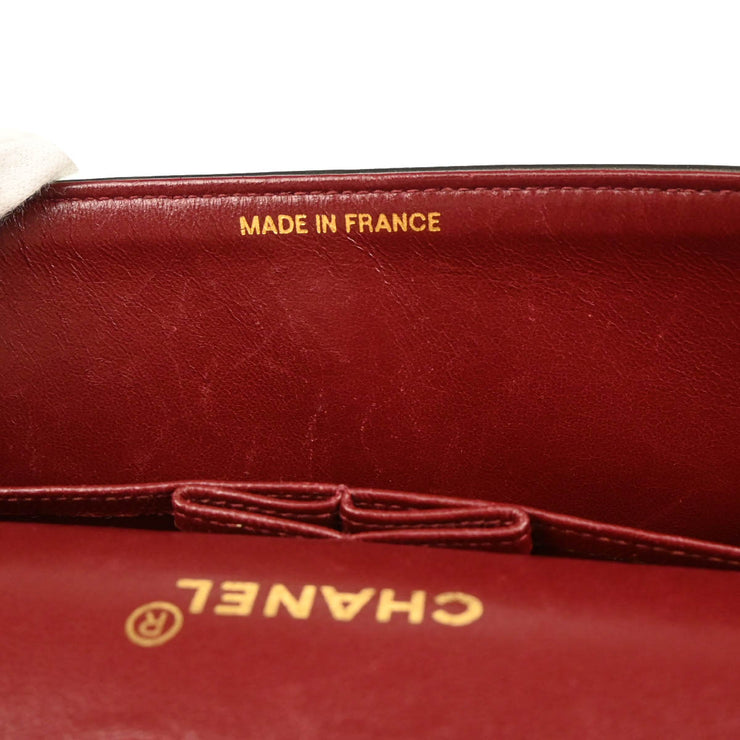 Chanel 1991-1994 Black Lambskin Medium Classic Double Flap Shoulder Bag