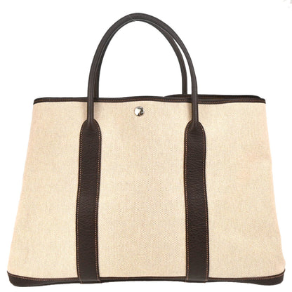 Hermes 2005 Beige Toile H Garden Party MM Tote Handbag