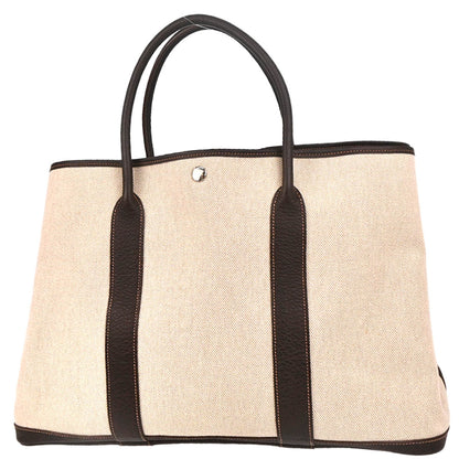 Hermes 2005 Beige Toile H Garden Party MM Tote Handbag