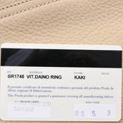 Prada Beige Leather Vitello Daino Ring Handbag