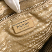 Prada Beige Leather Vitello Daino Ring Handbag