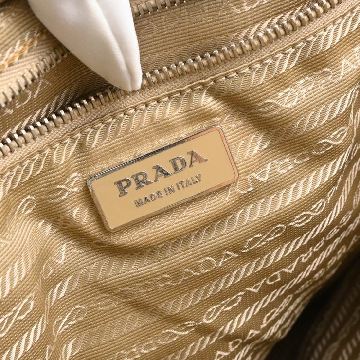 Prada Beige Leather Vitello Daino Ring Handbag