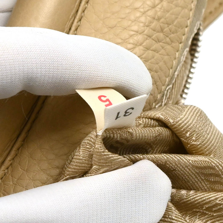 Prada Beige Leather Vitello Daino Ring Handbag