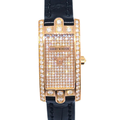 Harry Winston * 332LQR Avenue C Mini Quartz Watch 18KPG Diamond