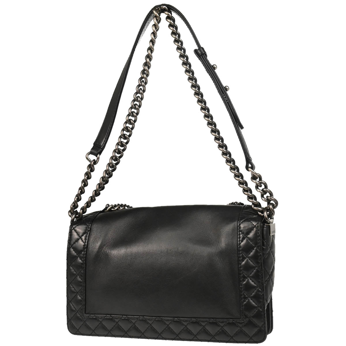 Boy Reverso Chanel 2013-2014 Black Lambskin New-Medium Shoulder Bag