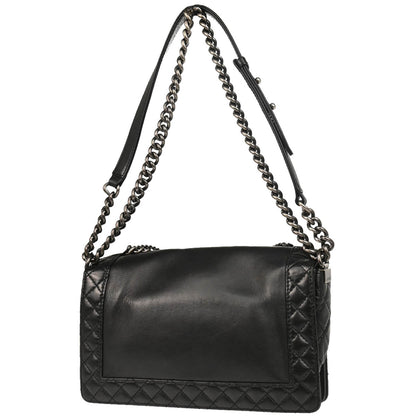 Boy Reverso Chanel 2013-2014 Black Lambskin New-Medium Shoulder Bag