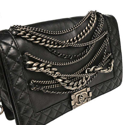 Boy Reverso Chanel 2013-2014 Black Lambskin New-Medium Shoulder Bag