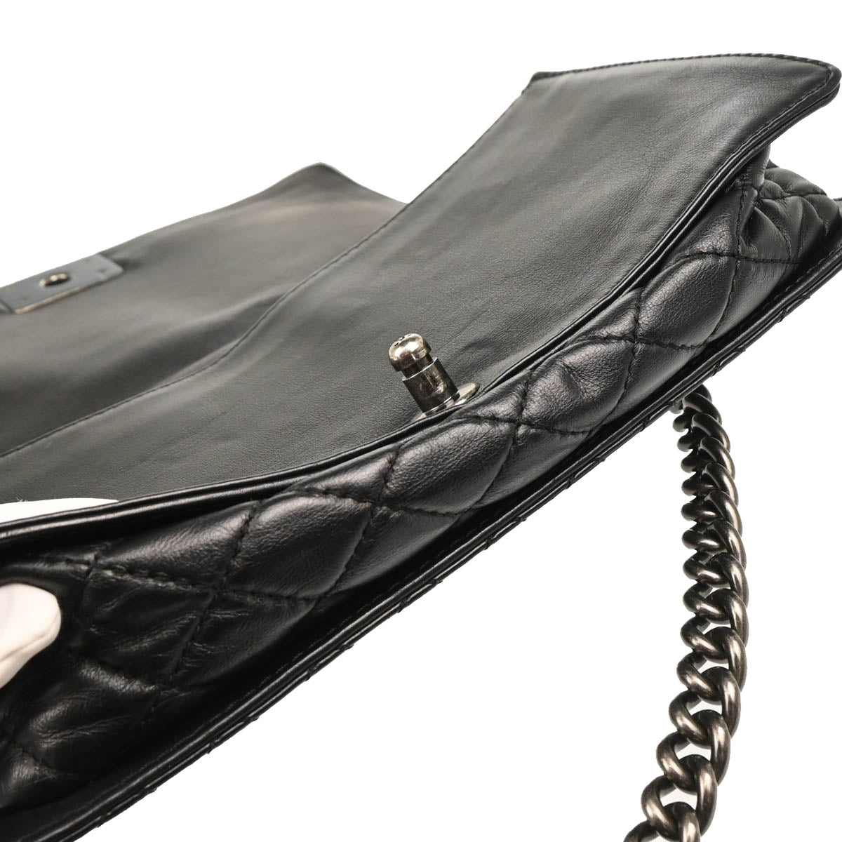 Boy Reverso Chanel 2013-2014 Black Lambskin New-Medium Shoulder Bag