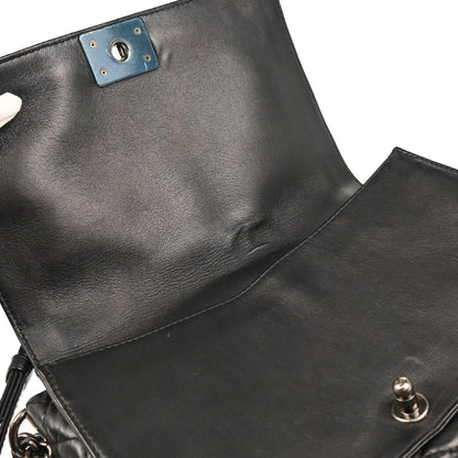 Boy Reverso Chanel 2013-2014 Black Lambskin New-Medium Shoulder Bag