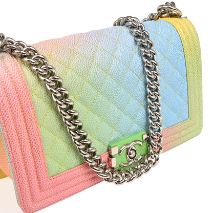 Boy Chanel 2017 Pastel Rainbow Calfskin Medium Shoulder Bag
