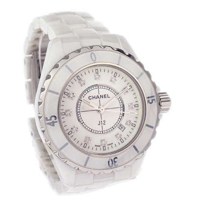 Chanel Ref.H2570 J12 34mm Quartz Watch Ceramic SS Diamond