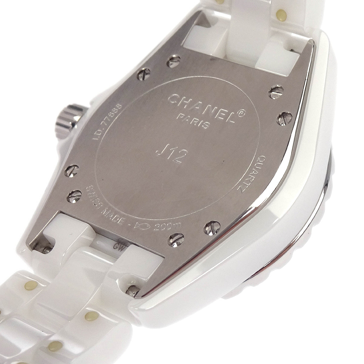 Chanel Ref.H2570 J12 34mm Quartz Watch Ceramic SS Diamond