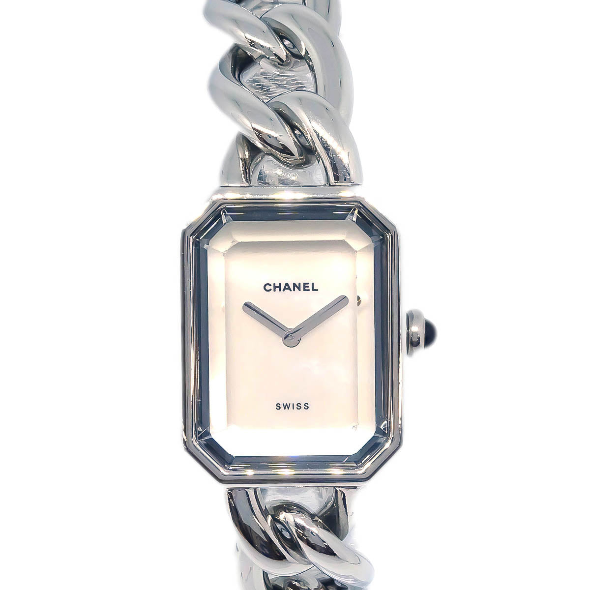 Chanel Premiere H1064 Quartz Watch Silver SS Shell #M