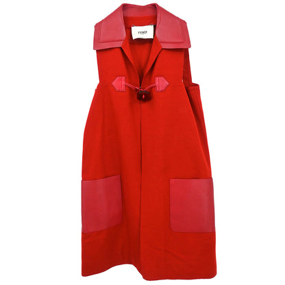 Fendi Sleeveless Jacket Red #42