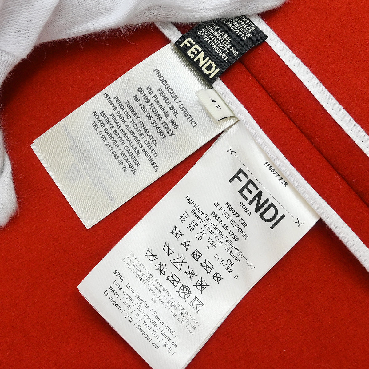 Fendi Sleeveless Jacket Red #42