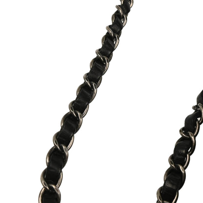 Chanel 2014-2015 Black Wool Costume Pearl Shoulder Bag