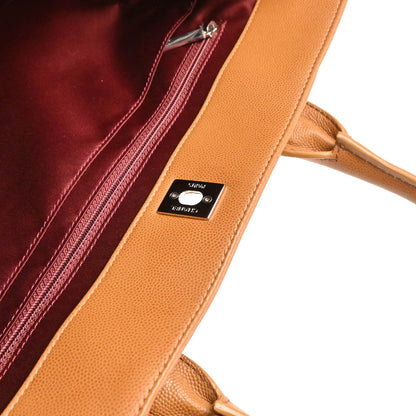 Chanel 2015-2016 Brown Caviar Executive Cerf Tote Bag 2way