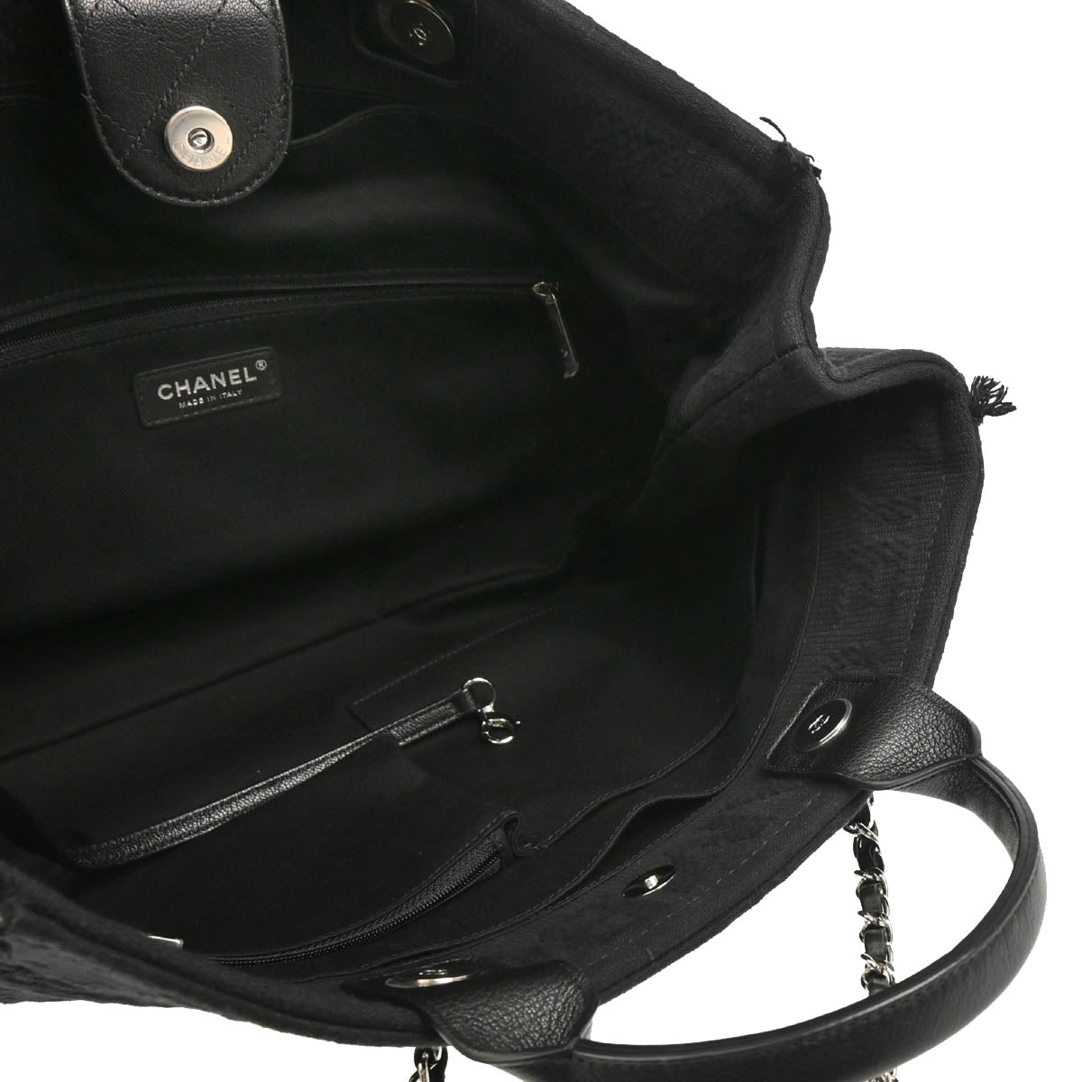 Chanel 2018 Black Cotton 2way Tote Shoulder Handbag