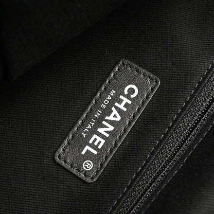 Chanel 2018 Black Cotton 2way Tote Shoulder Handbag