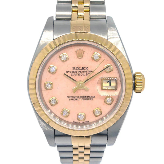 Rolex Oyster Perpetual Datejust 26mm Ref.69173G Watch 18KYG SS Diamond