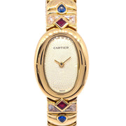 Cartier Mini Baignoire Ref.1960 Quartz Watch 18KYG Diamond Sapphire Ruby