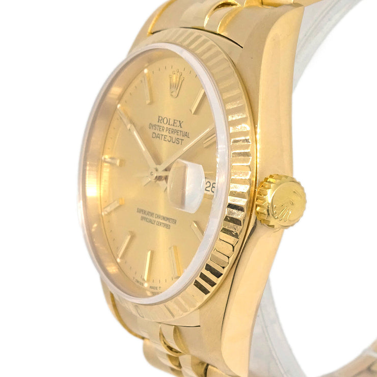 Rolex Oyster Perpetual Datejust 36mm Ref.16238 Self-winding Watch 18KYG
