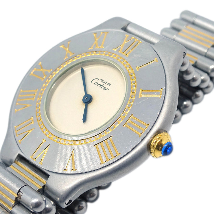 Cartier Must 21 Quartz Watch SS 18KYG