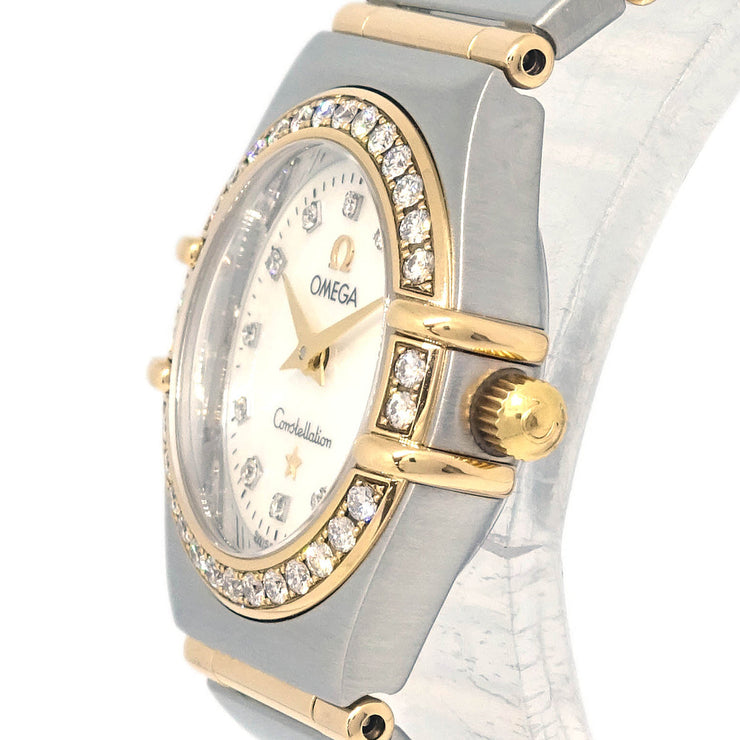 Omega Constellation Quartz Watch 18KYG SS Diamond Shell