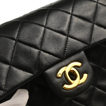 Chanel 1996-1997 Black Lambskin Mini Classic Square Flap Shoulder Bag