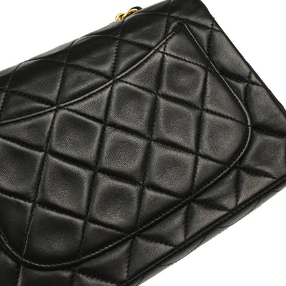 Chanel 1996-1997 Black Lambskin Mini Classic Square Flap Shoulder Bag