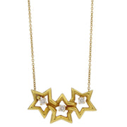 Tiffany & Co. Triple Star Pendant Necklace 750 Diamond Gold