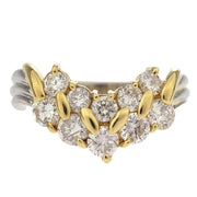 Ring Pt850 K18 Diamond Silver #49 #9
