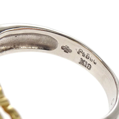 Ring Pt850 K18 Diamond Silver #49