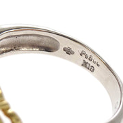 Ring Pt850 K18 Diamond Silver #49 #9