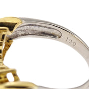 Ring Pt850 K18 Diamond Silver #49 #9