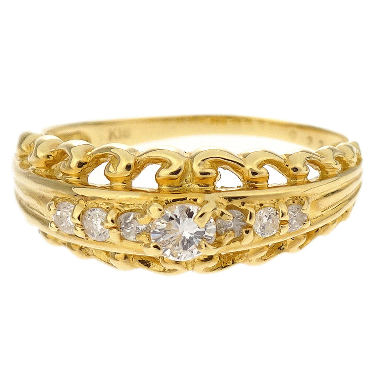 Ring K18 Diamond Gold #54 #14