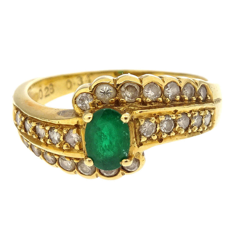 Ring K18 Emerald Diamond #51 #11