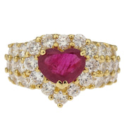 Ring K18 Ruby Diamond Gold #55 #15