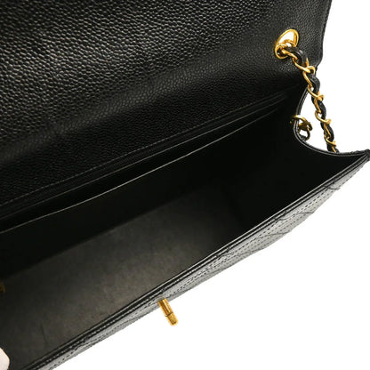Chanel 1997-1999 Black Caviar Jumbo Classic Flap Bag