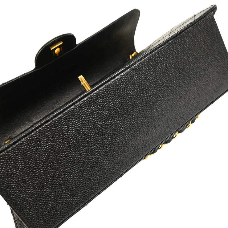 Chanel 1997-1999 Black Caviar Jumbo Classic Flap Bag