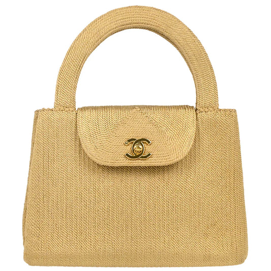 Chanel 1997-1999 Beige Silk Rope Handbag