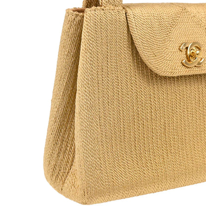 Chanel 1997-1999 Beige Silk Rope Handbag
